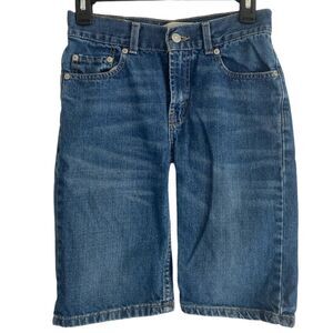 Levis 505 Medium Wash Straight Leg Jean Shorts Women Size 12 Reg Blue